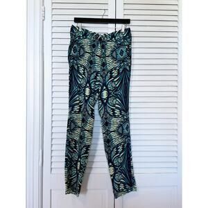 Amanda Uprichard Silk Patterned Drawstring Pants, size M